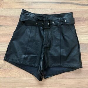 NWT Altard state black leather like high waisted short.